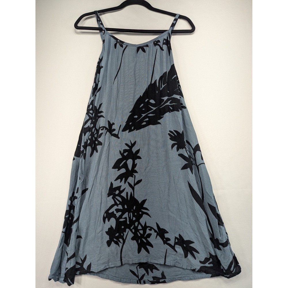 NaPua Collection Honolulu Tropical Leaf Print‎ Strappy Midi Dress